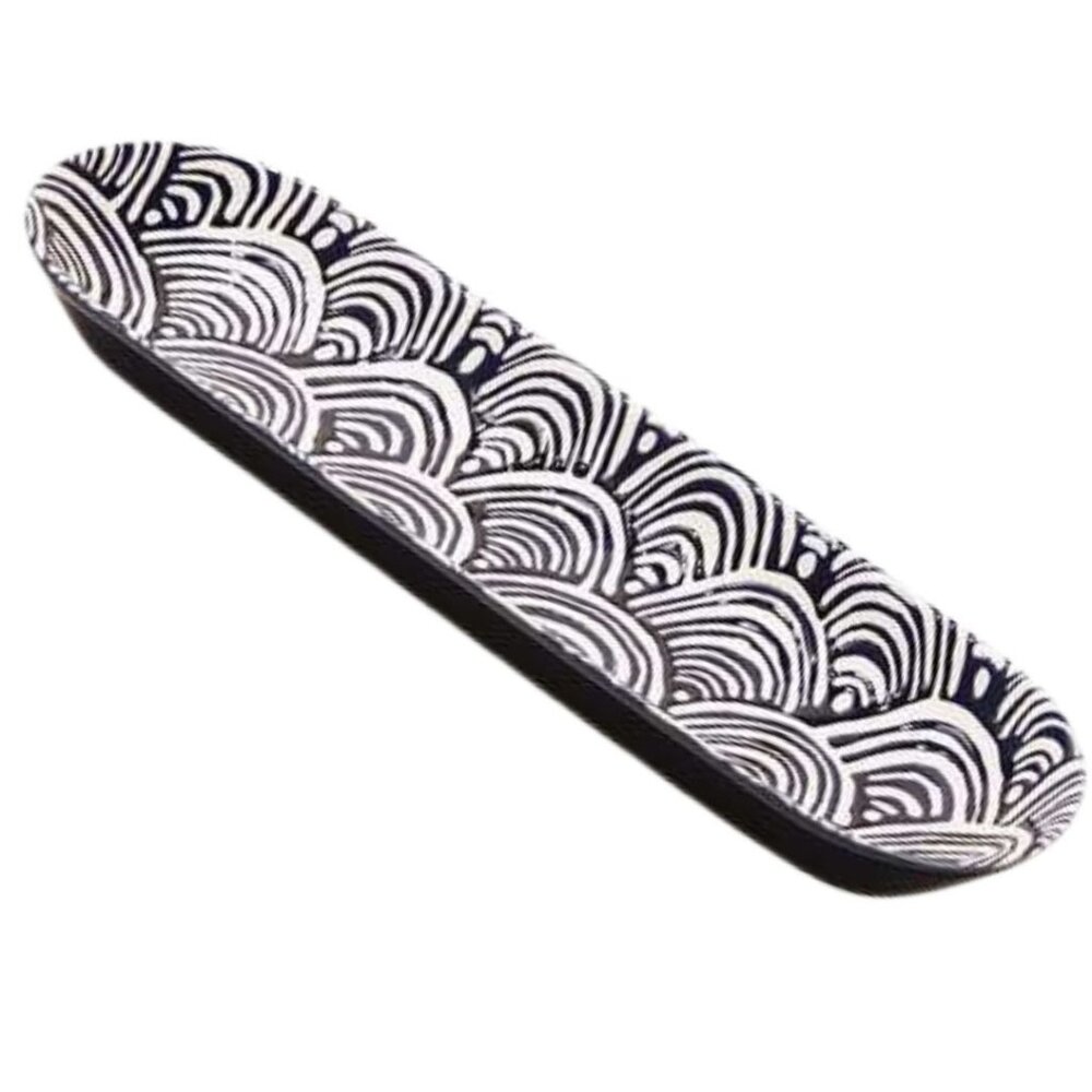 Short Stories Navy Blue Ceramic Tray Serving Home Decor NEW 14.1x4.25
